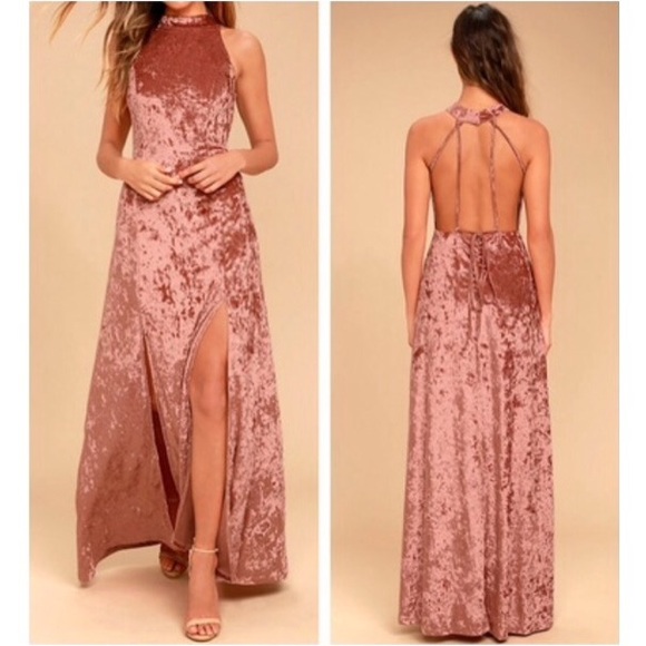 velvet dusty rose dress